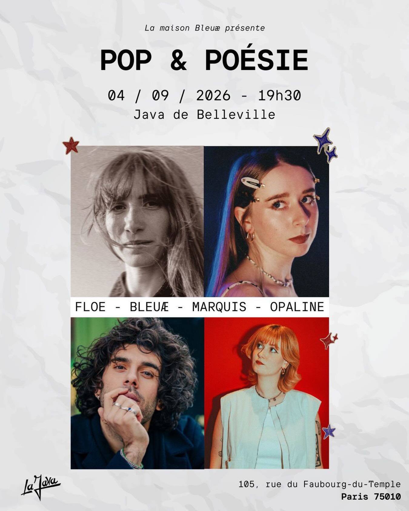 Pop & Poésie : Bleuæ, Floe, Marquis & Opaline